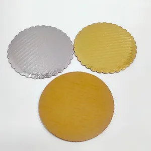 Tablero redondo para decoración de tartas, Base de cartón para embalaje de pasteles, color dorado, gran oferta