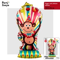 Ballon en film d'aluminium sur le thème du cirque, clown animal de dessin animé, décoration de fête d'anniversaire pour enfants, ballon pour l'aménagement de la scène