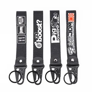 Customized High Quality Short Lanyard Polyester Sublimation Printed Keychain Motorcycle Eagle Beak Lanyard Keychain