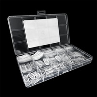 Formes à ongles doubles en acrylique transparent durable, style papillon français, pour la construction et l'extension d'ongles en polygel