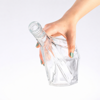 Vente directe usine – Bouteille en verre de luxe vide 350 ml 400 ml pour vin de Bourgogne et gin, avec bouchon en liège, en verre flint