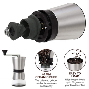 Molinillo <span class=keywords><strong>de</strong></span> Café Manual con ajuste ajustable, fresa cónica y amoladora <span class=keywords><strong>de</strong></span> café <span class=keywords><strong>de</strong></span> grano completo <span class=keywords><strong>de</strong></span> acero inoxidable cepillado - Product Image 4
