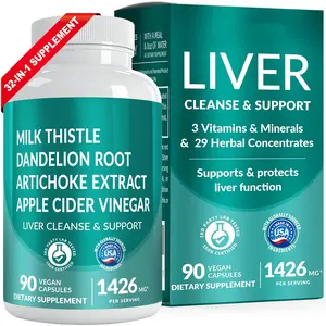Milk Thistle and Dandelion Root with Artichoke Extract and Beetroot Blend Capsules for Liver Supplement