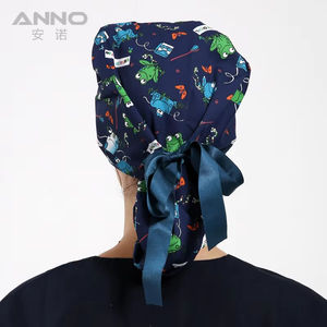 Gorro Quirúrgico Médico Unisex Más Vendido, Gorro de Enfermera con Cinta de Seda y Botón, Diseño Estampado en Tela, Camisetas - Product Image 4