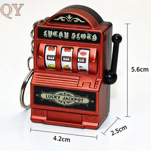 QY Retro Slot Machine Keychain Korean Style Electroplated Resin Fruit Game Pendant Bag Charm Stress Relief Toy Gift - Product Image 3