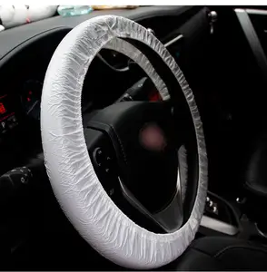 Wholesale Supplier LDPE Transparent White Clear Plastic Seat Cover For Cars Disposable Covers Forcars Steering Wheel Cover
