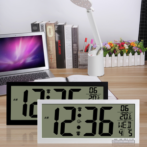 <span class=keywords><strong>Horloge</strong></span> <span class=keywords><strong>murale</strong></span> numérique Horloges de bureau à piles <span class=keywords><strong>avec</strong></span> température <span class=keywords><strong>et</strong></span> <span class=keywords><strong>date</strong></span> Grand affichage Calendrier numérique Réveil pour personnes âgées - Product Image 3
