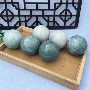 Nouveautés <span class=keywords><strong>50mm</strong></span> Pas Cher Cristaux Sphère Guérison Massage Pierres Naturel Vert Lushan Jade Boule De Cristal pour Cadeau - Product Image 2