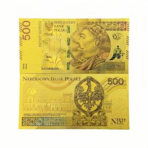 6 نماذج من الأوراق النقدية البولندية الجميلة الملونة مطلية بالذهب عيار 24 قيراط للهدايا - Product Image 6