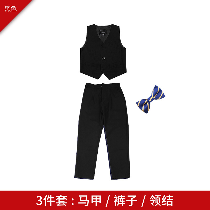 Three-piece black vest set