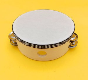 Wholesale Tambourine 6 Inch <b>Drum</b> Handheld Percussion Education Musical Dance Tambourine Jingles Double Row for Church Party - Product Image 2