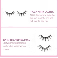 Faux cils naturels en vison 3D, matériel de maquillage haute performance, 5 paires de cils manga avec plateau rose, cheveux synthétiques