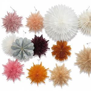 QF Foldable Shade Christmas Decoration <strong>Hanging</strong> Ornament Festival Venue Arrangement Modern 3D Heart Octagonal Paper Lantern - Product Image 1