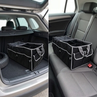 Organisateur de coffre de voiture pliable avec compartiments étanches, boîte de rangement en polyester multi-poches en maille pour les voyages, garde le chargement de la voiture bien rangé
