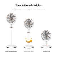 Ventilateur de sol et de table 2 en 1, réglable en hauteur, AC/DC, ventilateur sur pied, 8000 mAh, rechargeable par USB, avec télécommande