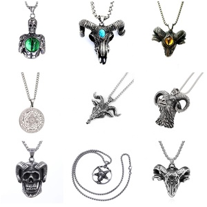 New Hell Demon Baphomet Pendant BCD48-82 <strong>Pentagram</strong> Pan God Skull <strong>Goat</strong> <strong>Head</strong> Stainless Steel Metal Casting Custom TRENDY Necklace - Product Image 1
