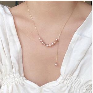 Collar de Plata 925 con Perla Natural Violeta y Reflejo del Atardecer para Mujer, Diseño Único y Delicado con Cadena para Clavícula - Product Image 4