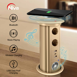 Electrical Desktop Sockets Pop up Tower Lifting Socket <strong>Switch</strong> with <strong>USB</strong> <strong>C</strong> and Wireless Charger Smart Life for Kitchen - Product Image 4