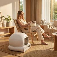 Bac à litière pour chat électrique intelligent automatique de luxe personnalisé avec fonction d'auto-nettoyage, moniteur de santé silencieux et capteur de poids
