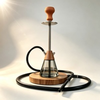 Ensemble de chicha de luxe en bois laqué de style rétro moderne, kit pour bar, salon, rassemblement familial, accessoires pour fumer de l'eau