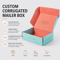 Boîte d'expédition personnalisée en carton ondulé imprimée en pastel avec marquage bicolore et approvisionnement en gros pour l'expédition de produits de beauté