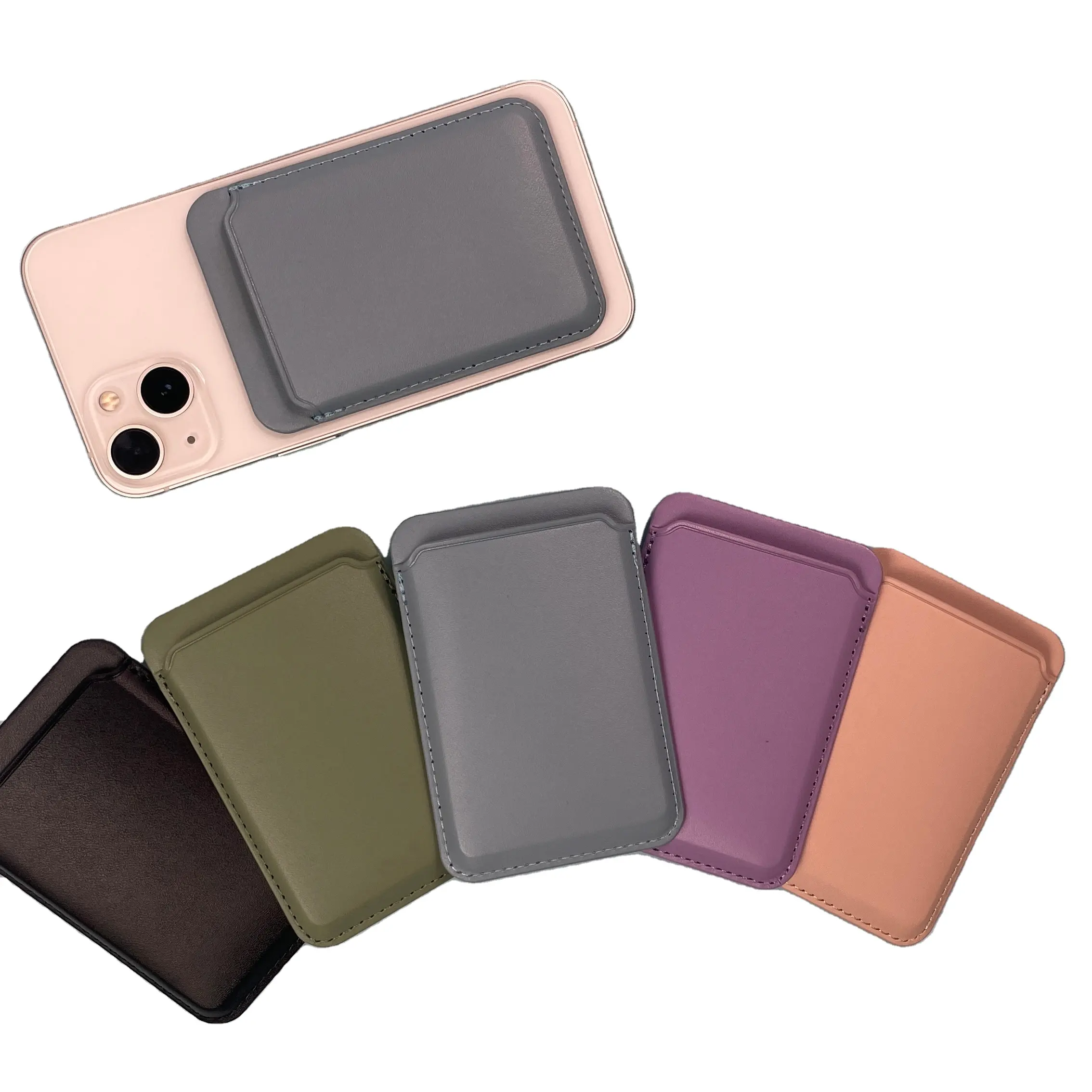 2022 Plantbased Synthetic Compatible With Plant Base Material Travel Accessories Leather Magnetic Suction Card Holder Wallet