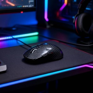 High-End Esports Carbon Fiber <b>Mouse</b>, Wired Wireless Tri-Mode Gaming & Office Universal <b>for</b> PC <b>Laptop</b> - Product Image 3