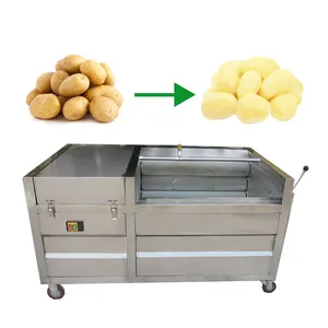 Automatic Equipment Commercial Small Scale Potato Brush Cleaning Washing And Peeling Machine