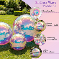 Sphère miroir gonflable géante irisée, ballon réfléchissant brillant pour la décoration de mariages et d'événements commerciaux