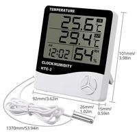 Thermo-hygromètre numérique avec horloge et écran LCD |   Thermomètre et hygromètre intérieur/extérieur pour usages multiples