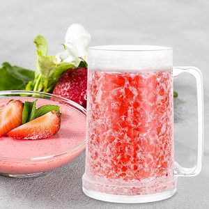Vasos de cerveza de doble pared 500 ml Taza de cerveza congelada Vasos de cerveza con asa Vasos de plástico para beber - Product Image 3
