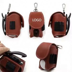 Custom Logo PU Leather Storage Bag with <b>Small</b> Pocket for Golf Balls Waterproof Tees Holder Case Promotional Sports <b>Backpack</b> - Product Image 1