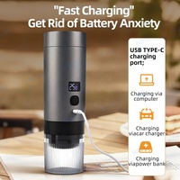 Machine à expresso portable auto-chauffante 3 en 1, rechargeable sans fil par USB, cafetière à capsules pour le camping, le bureau, les voyages et la maison