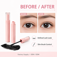 Maskara Slim Presisi untuk Memperpanjang dan Mempertegas Bulu Mata dengan Sikat Halus OEM ODM Pemasok Pabrik Makeup Label Pribadi