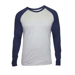 Camiseta de algodón puro para hombre, camisa de manga raglán 95/5 algodón Spandex mezcla Bambú - Product Image 1