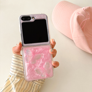 เคสมือถือ zflod 5สไตล์ INS สำหรับ flip6 <span class=keywords><strong>Z</strong></span> เคสโทรศัพท์อีพ็อกซี่สีทึบลายผีเสื้อ W24flip zflip5ซัมซุงเกาหลี - Product Image 3