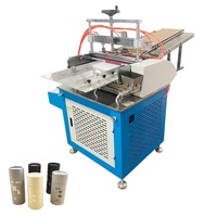 Machine d'étiquetage de bobines de papier entièrement automatisée contrôlée par PLC avec colle thermofusible pour la production de boîtes cylindriques 10-40 fois/min