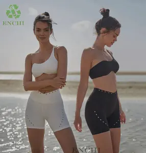 OEM Mujeres Gimnasio Ciclismo Pantalones cortos Medias Reciclado Personalizado Pantalones cortos Leggings de yoga con bolsillo para las mujeres
