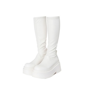 Botines elásticos de microfibra estilo Abg para mujer, adelgazantes, con tacón grueso y caña alta, novedad <span class=keywords><strong>2023</strong></span> - Product Image 3