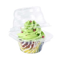 Boîtes à cupcakes avec dôme, compartiment pour mini-cupcakes, conteneur transparent jetable en PET, boîte à 6 cupcakes et emballage en plastique