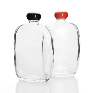 poketo vetro cannucce Suppliers-Nuovi prodotti svuotano bottiglie di vetro a collo largo da 250Ml/350Ml/500Ml di bottiglie di latte/tè/succo disponibili paglia