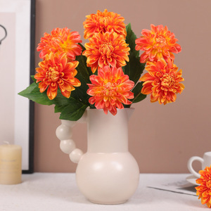 Flor de dalia artificial Ruilisi de tallo único, de seda, para decoración de bodas, hogar y accesorios de fotografía. - Product Image 1