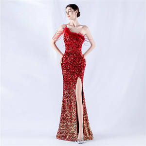 33055-S #3XL4ประดับด้วยเลื่อมยาวขนาดใหญ่พิเศษชุดการแสดงความงามงานเลี้ยงตอนเย็น - Product Image 4