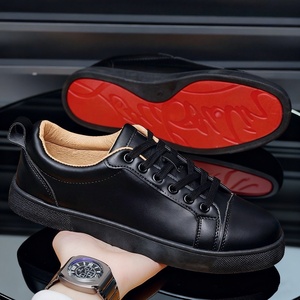Chaussures décontractées à lacets pour hommes, design européen, semelle rouge, vente en <span class=keywords><strong>gros</strong></span>, baskets tendance pour garçons, chaussures <span class=keywords><strong>de</strong></span> sport noires pour hommes, blanches - Product Image 1