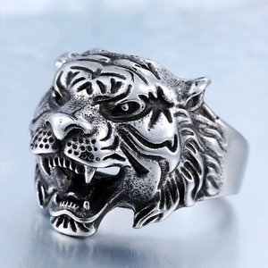 Cincin Baja Anti Karat Bentuk Harimau Vintage <span class=keywords><strong>Punk</strong></span> untuk Pria, Grosir Tempusort, untuk Perhiasan Fashion, Cocok untuk Pemakaian Sehari-hari dan Hadiah Ulang Tahun - Product Image 2