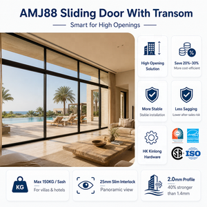 Puerta Corredera de Aluminio Personalizada para Patio Exterior, Diseño Moderno, Puerta Corredera de Vidrio con <span class=keywords><strong>Mosquitera</strong></span> - Product Image 3