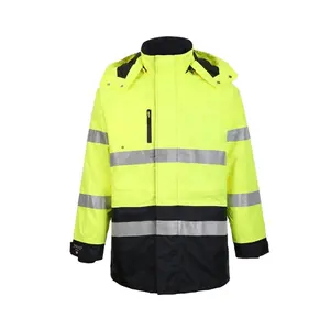 High Visibility Workwear Uniforms Hi Vis Waterproof Work Tear Abrasion Resistant 2 Tone Softshell Safety Reflective Jacket