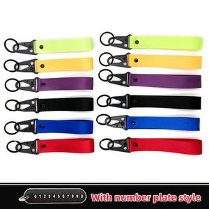 Llaveros de tela personalizados al por mayor, llaveros de poliéster con logo bordado, llaveros cortos de nailon para coche y motocicleta - Product Image 2