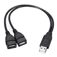 Câble répartiteur USB 2.0 1 mâle vers 2 femelles avec conducteur en cuivre pur et blindage tressé pour la charge rapide des ordinateurs
