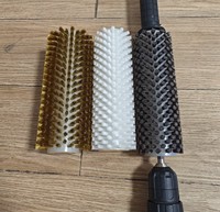Kit de brosses rotatives industrielles pour le cirage du ski et du snowboard avec poils en nylon, brosse de nettoyage manuelle, rouleau et axe de 150 mm
